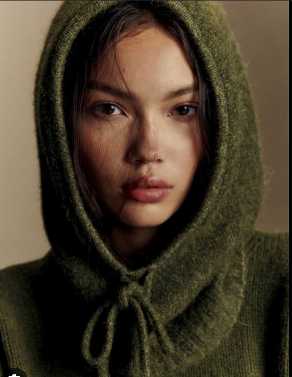Sezane Côme Hooded Scarf Perfect Green - Size TU